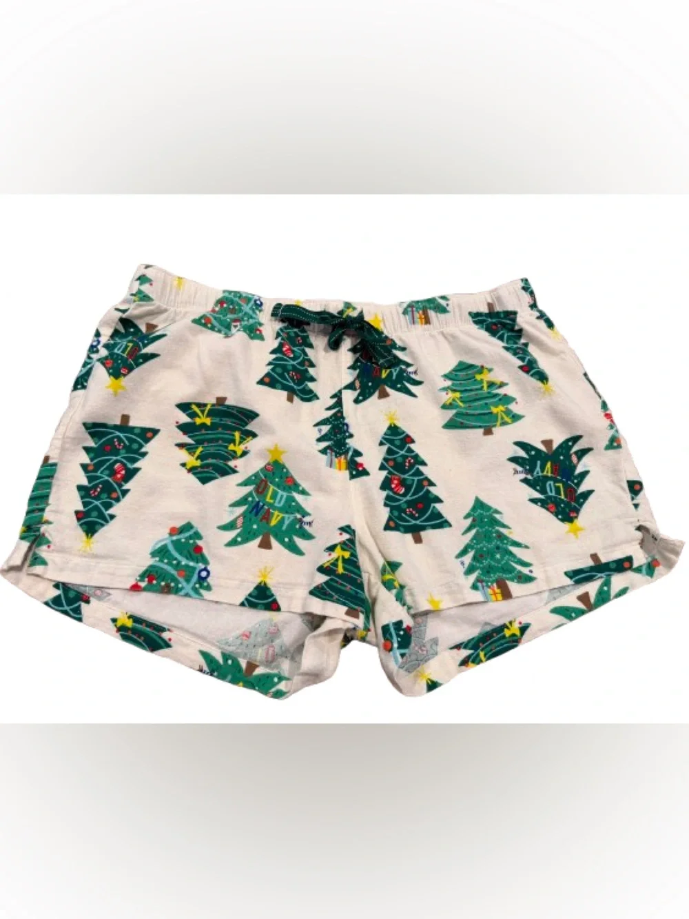Old Navy Women’s Lounge Shorts with Green Christmas Tree Print Size Large Tall